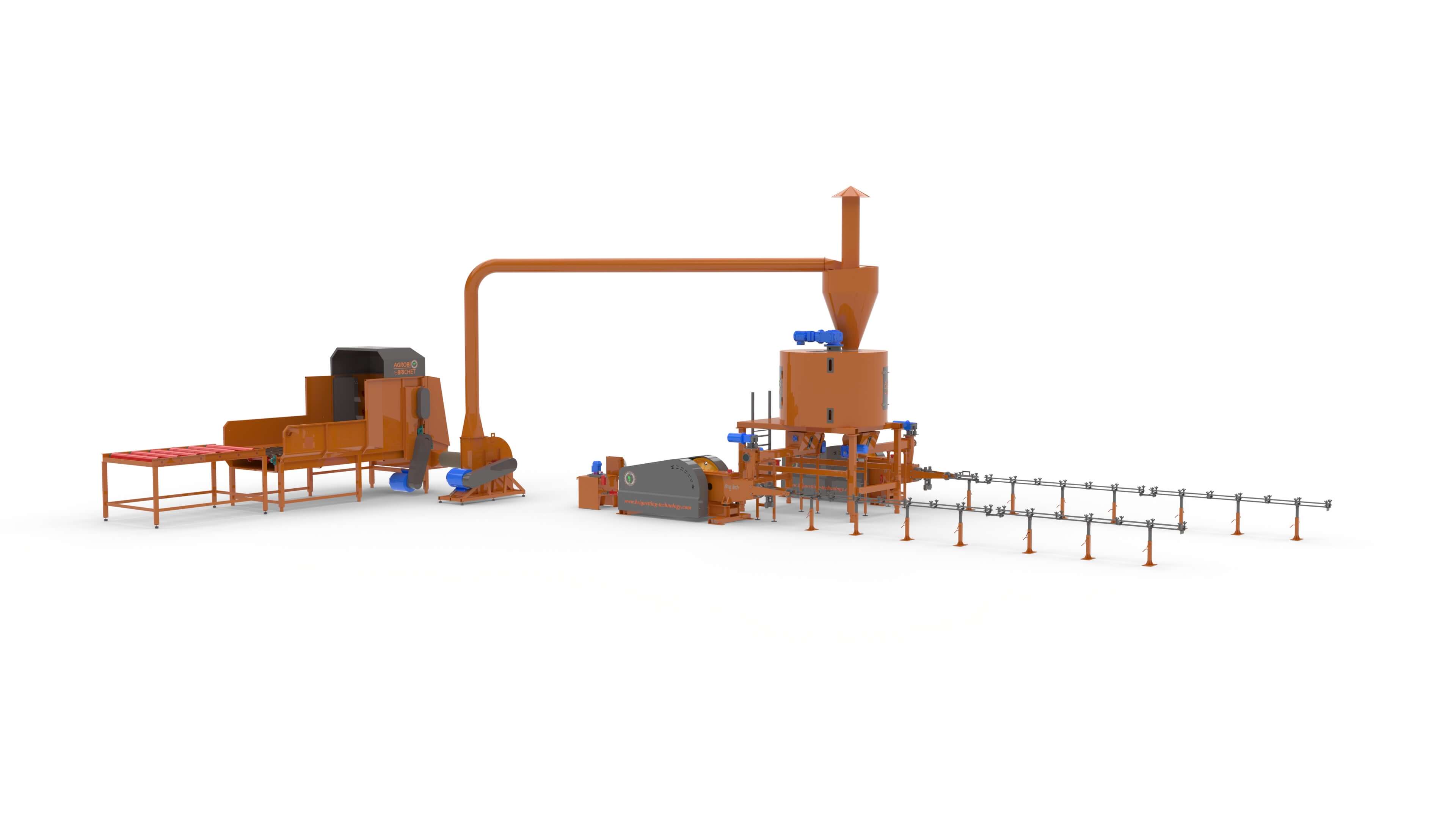 Linie brichetare rapita-paie, brichete 800-1000 kg/ora