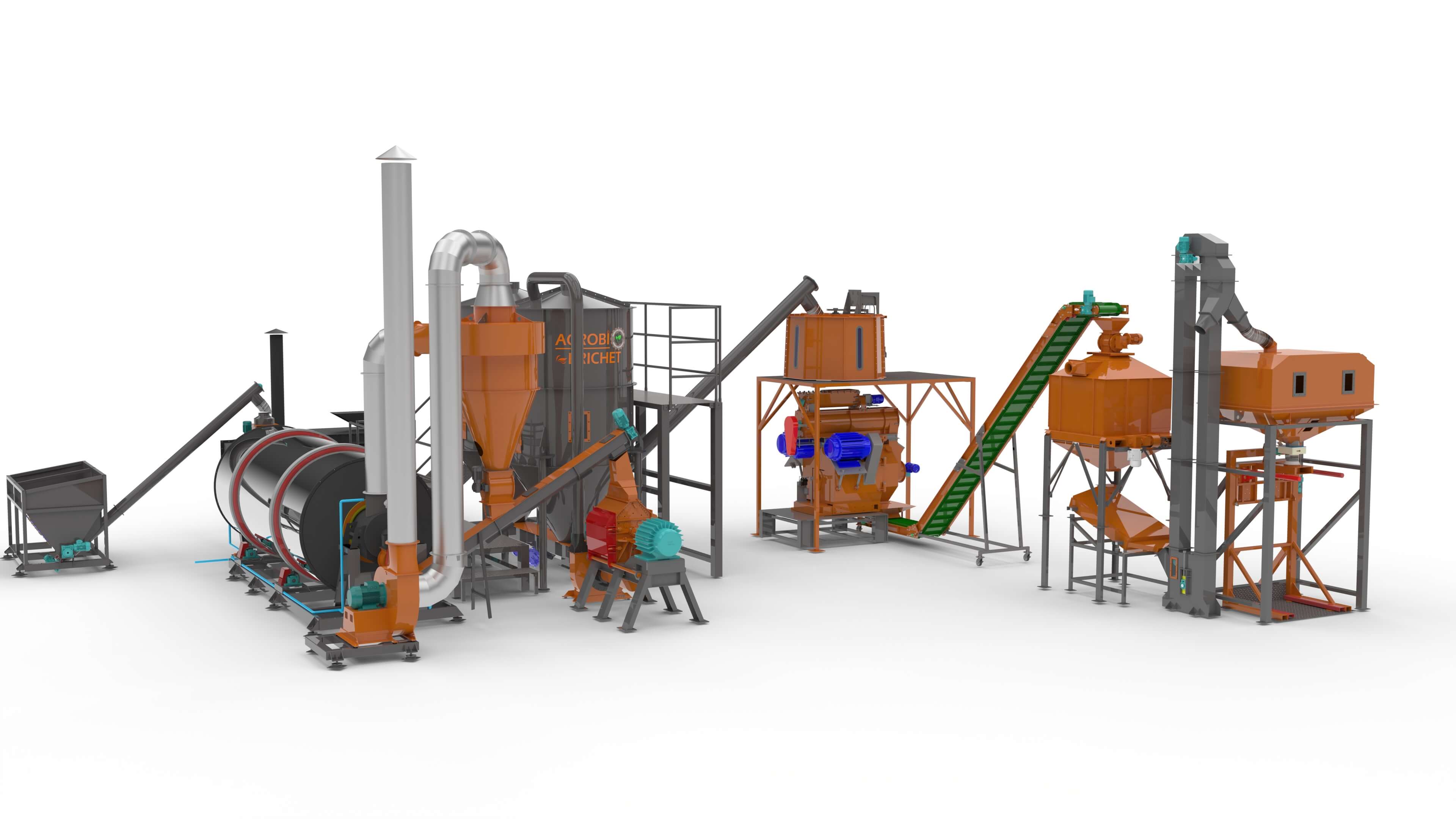 Linie granulare ingrasamant organic 2000 - 3000 kg/ora matrita inelara